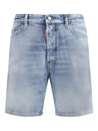 Dsquared2 Men Marine Denim Short In Blue