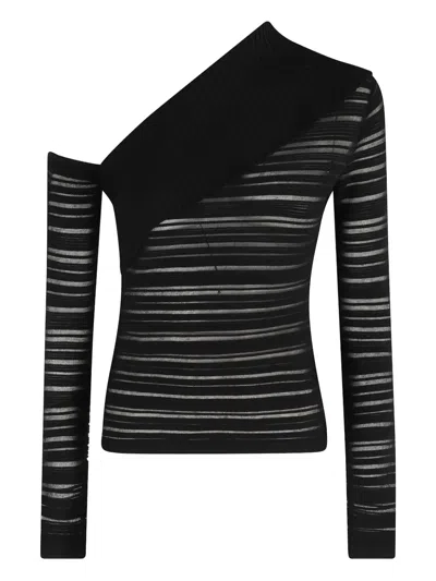 Federica Tosi One-shoulder Viscose Sweater In Black