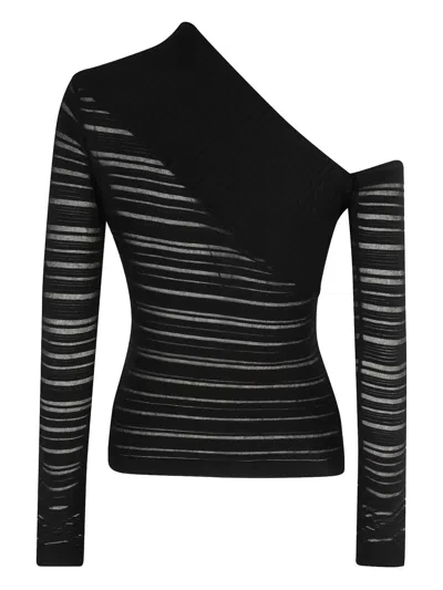 Federica Tosi One-shoulder Viscose Sweater In Black