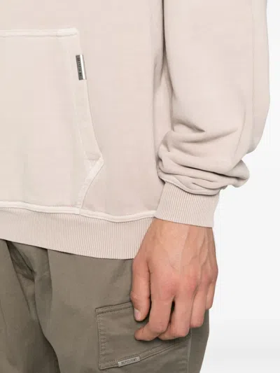 Represent Beige Oversized Hoodie With Snap-button Hood And Logo In Neutral