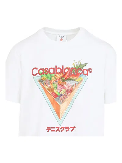 Casablanca Tennis Club Icon T-shirt In White