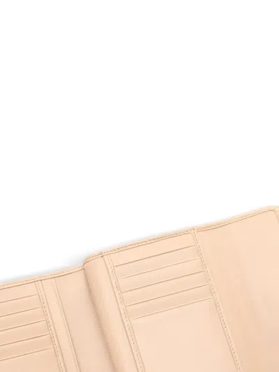 Pre-owned Miu Miu 2020s Matelassé Tri-fold Wallet In Neutral