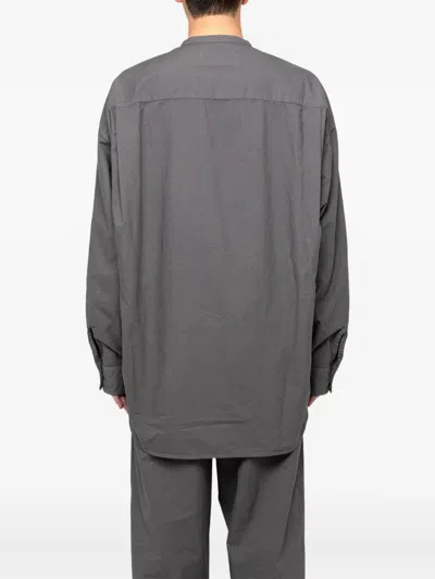 In・stru(men-tal) Band-collar Long-sleeve Shirt In Gray