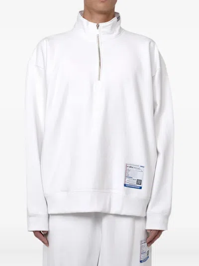 In・stru(men-tal) Half-zip Pullover Sweatshirt In White