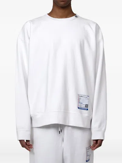 In・stru(men-tal) Label-patch Cotton Sweatshirt In White
