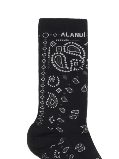 Alanui Bandana Cotton Socks In Black