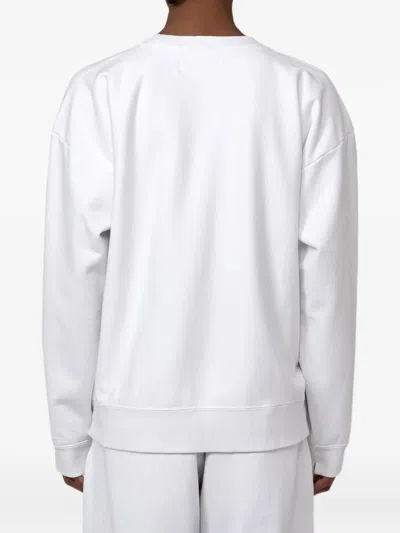 In・stru(men-tal) Label-patch Cotton Sweatshirt In White