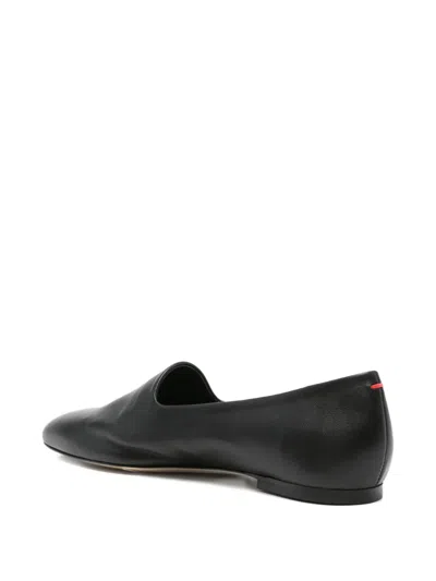 Aeyde Vanna Pointed-toe Leather Loafers In Black