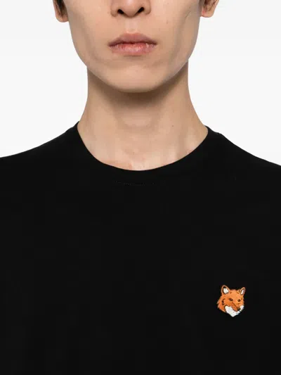 Maison Kitsuné Maison Kitsune Fox Head T Shirt In Black