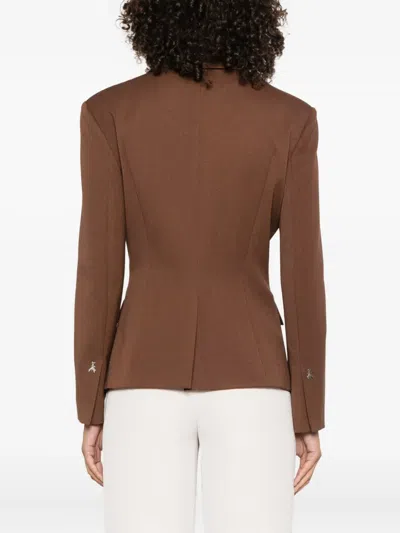 Patrizia Pepe Asymmetrical Single-button Blazer In Brown