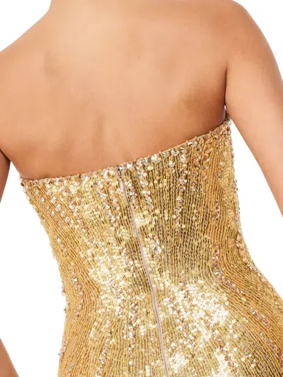 Jenny Packham Sarai Sequin-embellished Strapless Maxi Dress In Brown