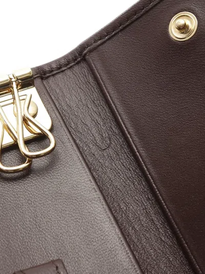 Pre-owned Miu Miu 2020 Matelassé Leather Key Case In Brown
