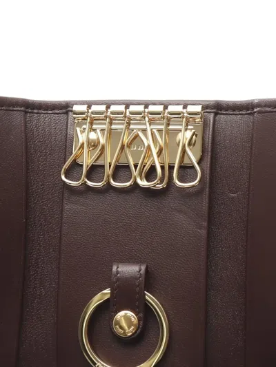 Pre-owned Miu Miu 2020 Matelassé Leather Key Case In Brown