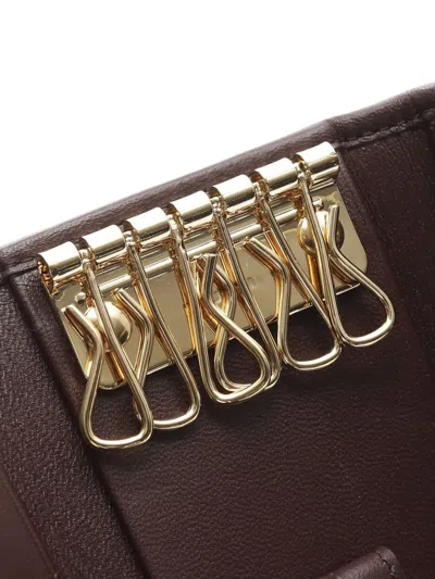 Pre-owned Miu Miu 2020 Matelassé Leather Key Case In Brown