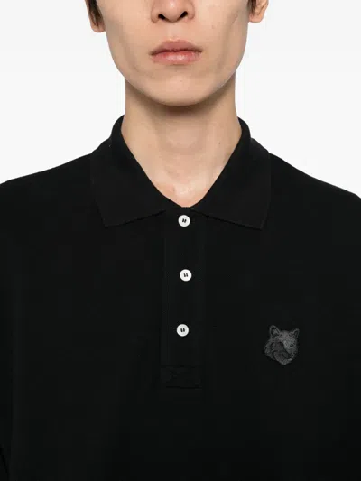 Maison Kitsuné Bold Fox Head Patch Oversize Polo In Black