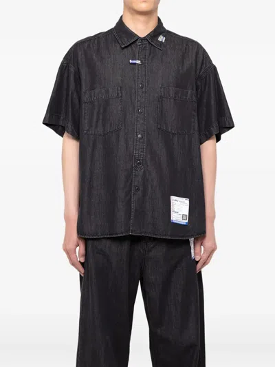 In・stru(men-tal) Patch-pocket Denim Shirt In Black