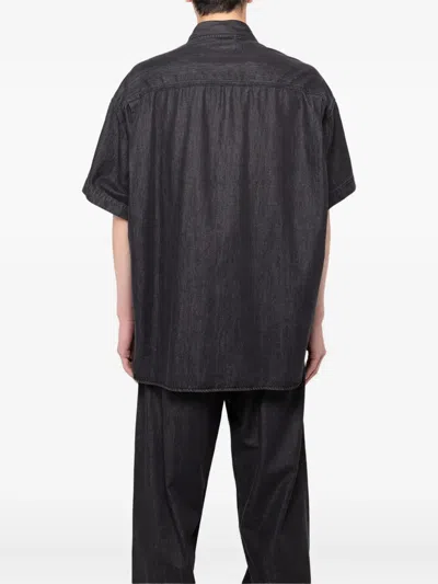 In・stru(men-tal) Patch-pocket Denim Shirt In Black