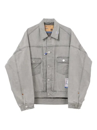 In・stru(men-tal) Bleached Denim Jacket In Gray