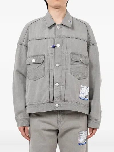 In・stru(men-tal) Bleached Denim Jacket In Gray
