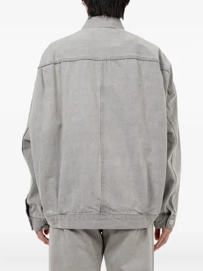In・stru(men-tal) Bleached Denim Jacket In Gray