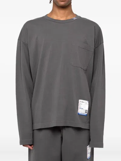 In・stru(men-tal) Breast-pocket Long-sleeve T-shirt In Brown
