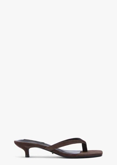 Tony Bianco Topaz Thong Heeled Sandals Espresso Suede In Brown