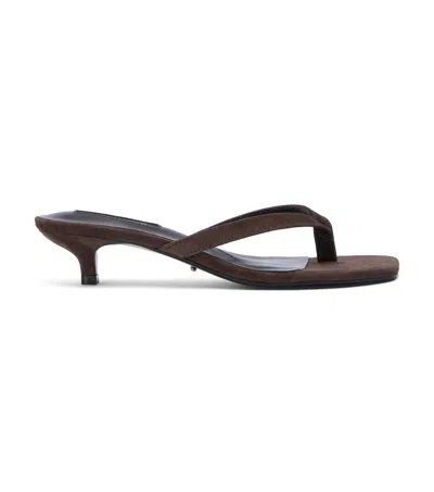 Tony Bianco Topaz Thong Heeled Sandals Espresso Suede In Brown
