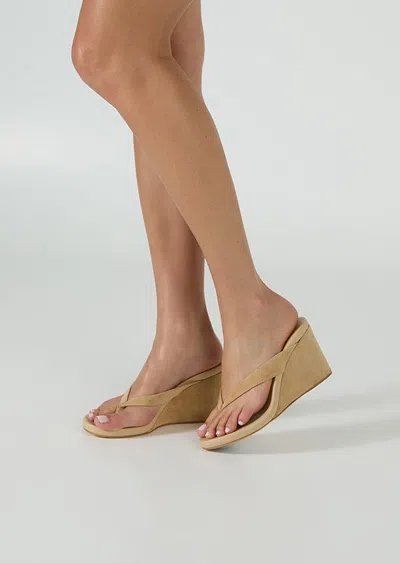 Tony Bianco Avanti Flip-flop Wedge Sandals In Neutral