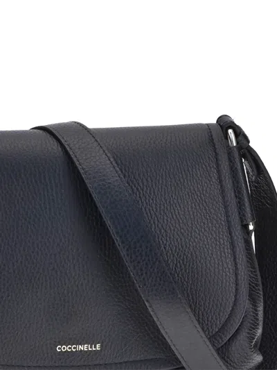 Coccinelle Flap-fastening Leather Cross-body Bag In Black