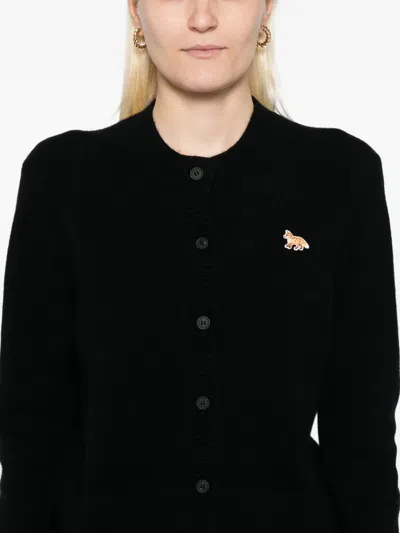 Maison Kitsuné Maison Kitsune 'baby Fox' Cardigan In Black