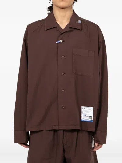 In・stru(men-tal) Long-sleeve Patch-pocket Shirt In Brown