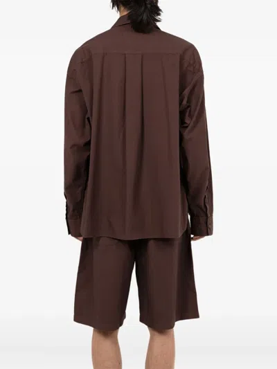 In・stru(men-tal) Long-sleeve Patch-pocket Shirt In Brown