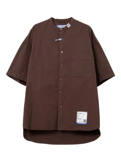 In・stru(men-tal) Half-sleeve Button Shirt In Brown