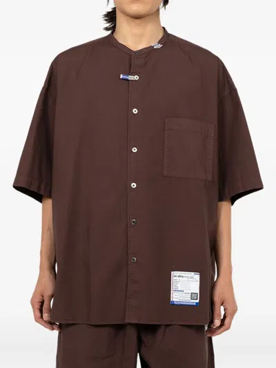 In・stru(men-tal) Half-sleeve Button Shirt In Brown