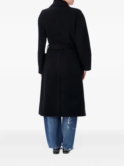 Polo Ralph Lauren Double-faced Wool Wrap Coat In Black