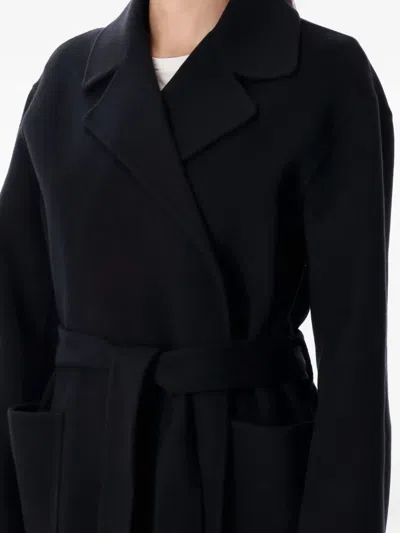 Polo Ralph Lauren Double-faced Wool Wrap Coat In Black