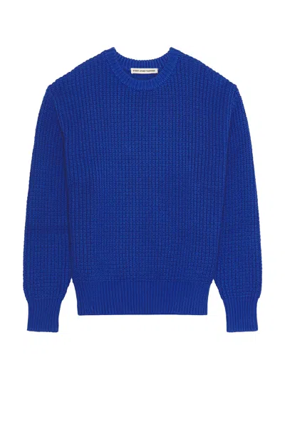 Every Other Thursday Fisherman Knit Sweater In Blue