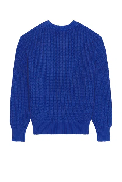 Every Other Thursday Fisherman Knit Sweater In Blue