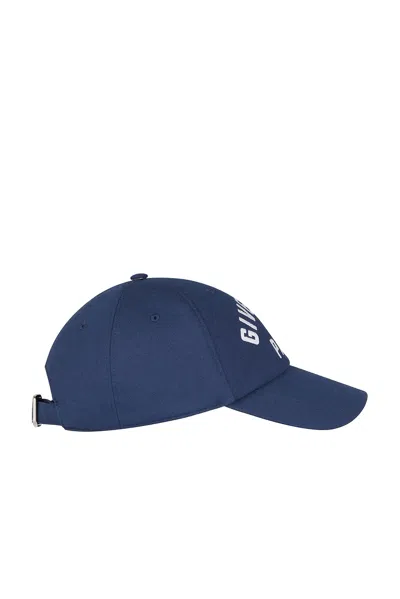 Givenchy Men Baseball Cap With Embroidered Logo In Blue
