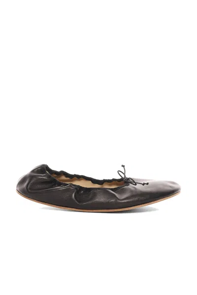 The Row 10mm Hereditas Leather Ballerina Flats In Black