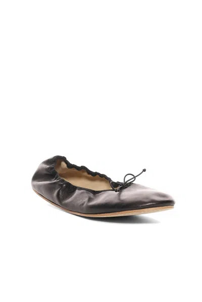 The Row 10mm Hereditas Leather Ballerina Flats In Black