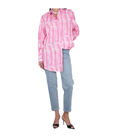 Patou Printed Poplin Chemisier Dress In Pink