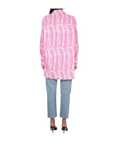 Patou Printed Poplin Chemisier Dress In Pink