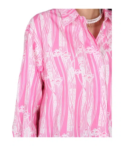 Patou Printed Poplin Chemisier Dress In Pink