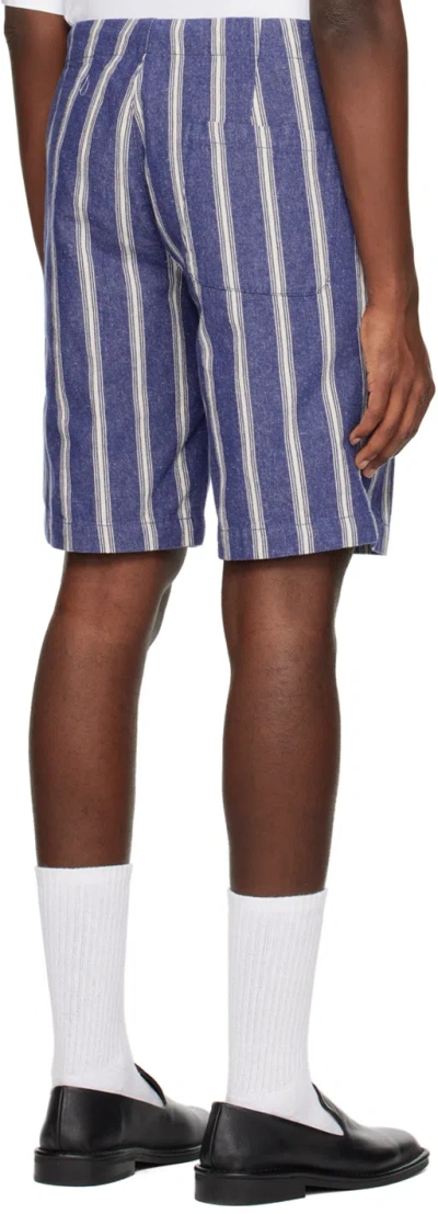 Aspesi Striped Casual Shorts In Blue