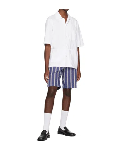 Aspesi Striped Casual Shorts In Blue