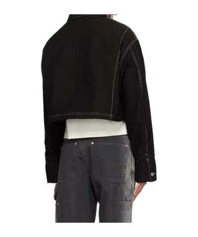 Heron Preston Short Button Cotton Jacket In Black
