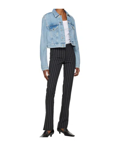 Filippa K Buttoned Cropped Denim Jacket In Blue