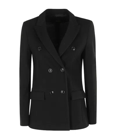 Seventy Double-breasted Tailored Jacket With Classic Lapel In Black