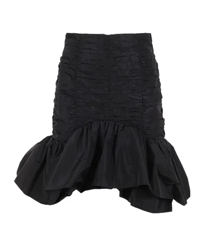 Patou Flounced Mini Skirt In Black